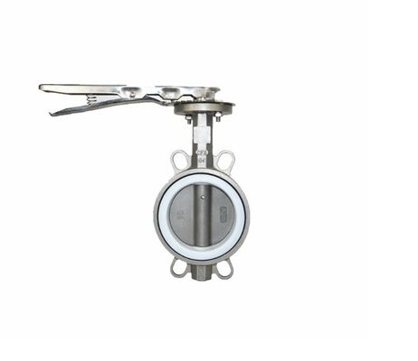 Valve à papillon en acier inoxydable de type gaufre en acier au carbone avec siège élastique en PTFE EPDM