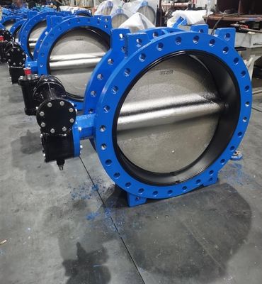 Valve à papillon excentrique à double flange à double décalage avec actionneur électrique pneumatique