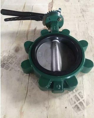 8 pouces DN200 PN16 Disque du corps en fer ductile SS410 siège en caoutchouc en tige tête perforée Wafer Lug Lt type soupape papillon