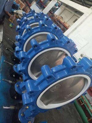 Résistant à l'eau PN10 PN16 Rubber Seal Lug Type Butterfly Valve Lt Type Worm Actionné