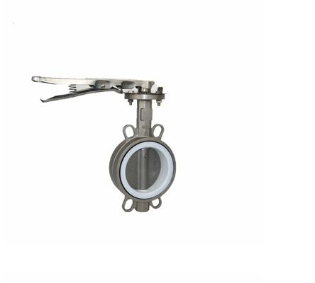 Valve à papillon en acier inoxydable de type gaufre en acier au carbone avec siège élastique en PTFE EPDM