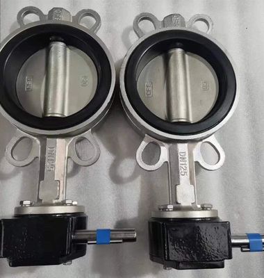 Valve à papillon en acier inoxydable de type gaufre en acier au carbone avec siège élastique en PTFE EPDM