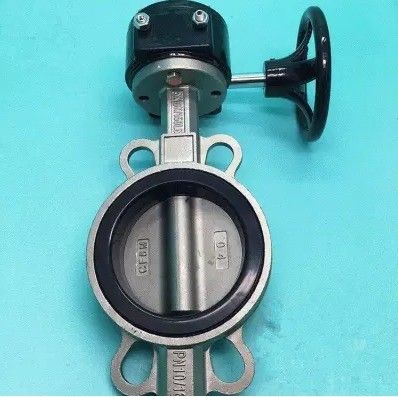 Valve à papillon en acier inoxydable de type gaufre en acier au carbone avec siège élastique en PTFE EPDM
