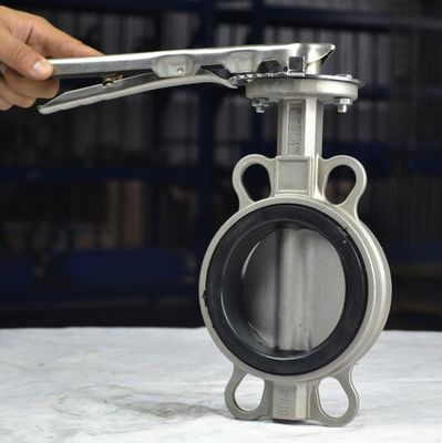 Valve de papillon en acier inoxydable sanitaire avec poignée d'excellent