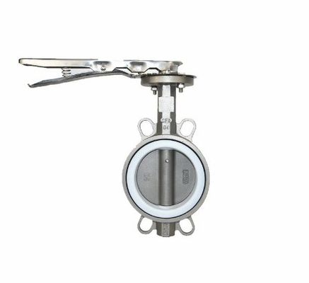 Valve de papillon en acier inoxydable sanitaire avec poignée d'excellent