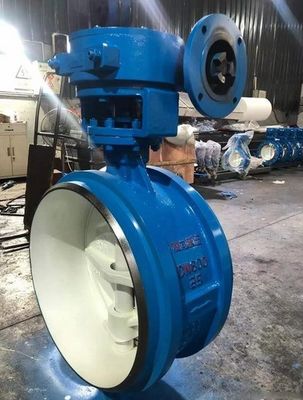 Valve à papillon à double flanc excentrique en fonte pour utilisation manuelle dans l'industrie