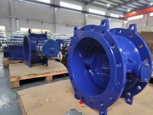 Valves à papillon à double flanc excentrique à siège résilient avec fonctionnement manuel