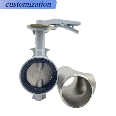Valve papillon à roue manuelle en aluminium à température moyenne avec conception de la structure du diaphragme