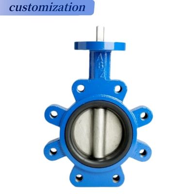 OEM Support 6 pouces Lug Butterfly Valve avec roulement de ver en acier inoxydable et roue de manette