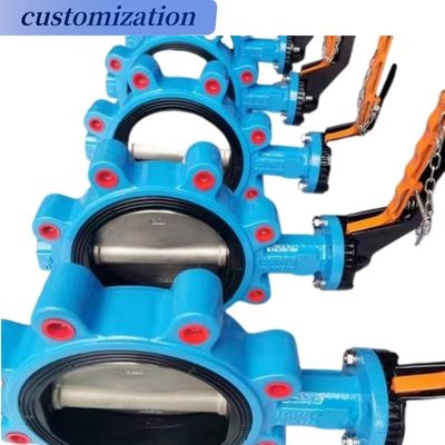 OEM Support 6 pouces Lug Butterfly Valve avec roulement de ver en acier inoxydable et roue de manette