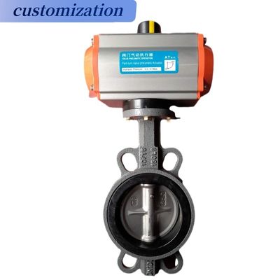 Matériau de scellement en PTFE durable souple soupape papillon en fer ductile avec engrenage de ver en acier inoxydable