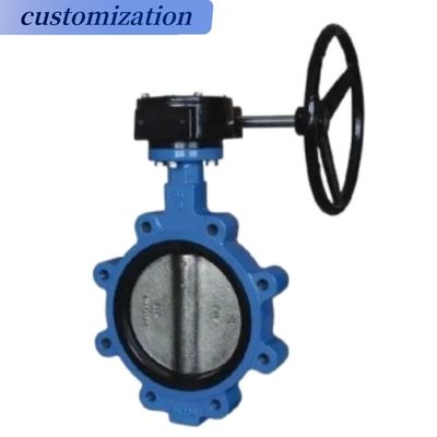 Ventilateur à papillon à double bride à gaz avec siège EPDM/NBR et manche de presse en fer ductile en fonte