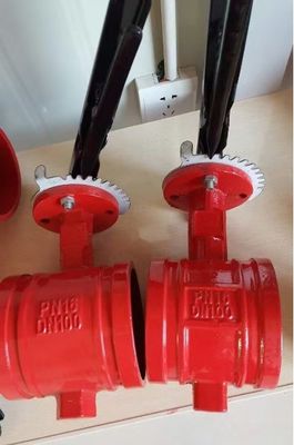 Signal manuel de protection contre les incendies Valve papillon à rainures avec joint en caoutchouc à étanchéité centrale