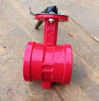 Signal manuel de protection contre les incendies Valve papillon à rainures avec joint en caoutchouc à étanchéité centrale