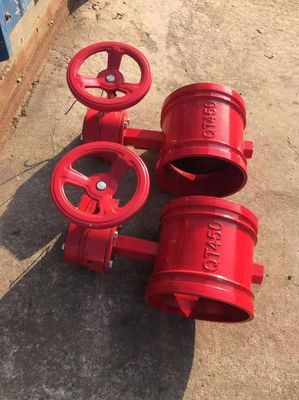 OEM Port Size Ductile Fer en caoutchouc enduit à rainures soupape papillon pour système de lutte contre les incendies