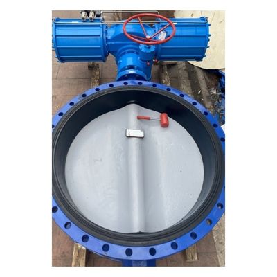 Structure du diaphragme DN1200 engrenage à vers de fer moulé Flange papillon soupape pour l'industrie