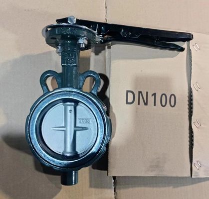CF8 Plaque de fonte de fer 10K Manche manuelle fonctionnée DK Wafer Butterfly Valve
