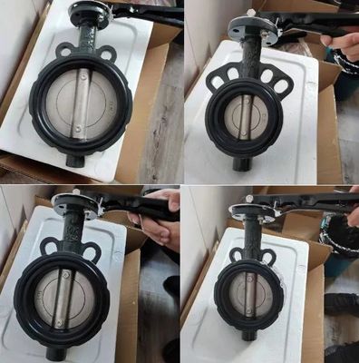 CF8 Plaque de fonte de fer 10K Manche manuelle fonctionnée DK Wafer Butterfly Valve