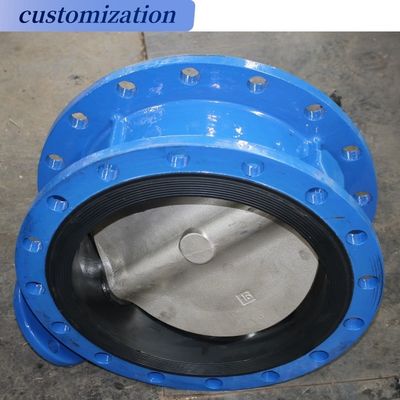 Valves de service de chauffage de l'eau industriel Pn16 engrenage de vers ductile fer double bride excentrique soupape papillon