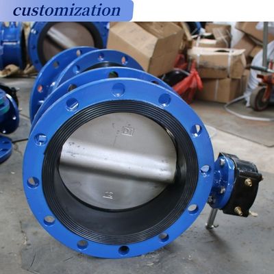 Valves de service de chauffage de l'eau industriel Pn16 engrenage de vers ductile fer double bride excentrique soupape papillon