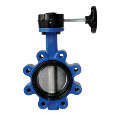 Valve à papillon à température moyenne de type lug métallique à joints durs avec poignée de type levier