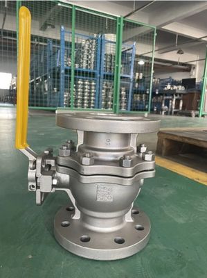 Dn15-200 WCB SS201 SS304 SS316 Valve pneumatique à bille d'eau à bride avec structure d'arrêt