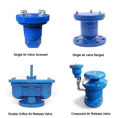 Valve de libération d'air à orifice unique ISO/DIN/BS pour l'eau de fonte en fer ductile à flèche Pn16