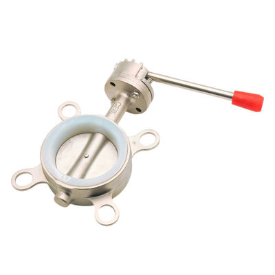 304 en acier inoxydable sanitaire D71X soupape manuelle de papillon pour un service personnalisé