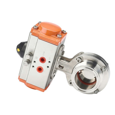 Ventilateur de papillon hygiénique à basse température DN25 1 pouce Tri-clamp pneumatique actionné